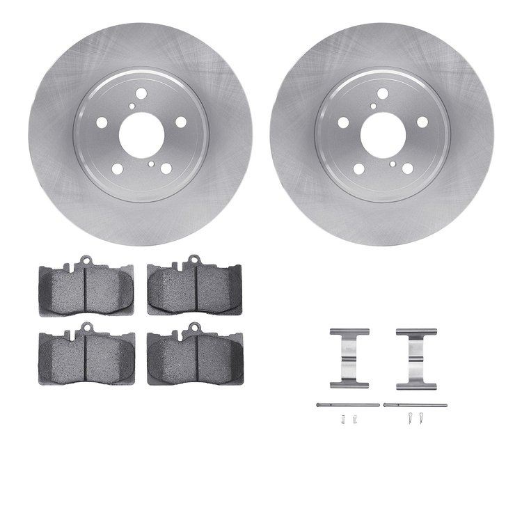 6512-75073 Brake Rotors w/5000 Advanced Brake Pads Kit with Hardware, 2001-2006 Lexus/Toyota/Scion, Position: Front