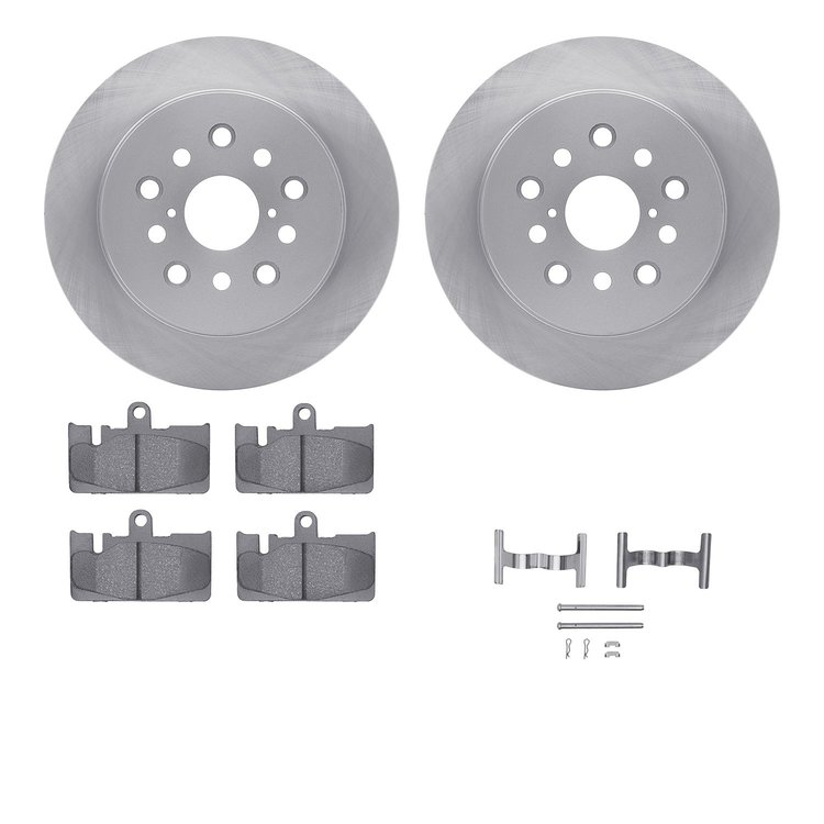 6512-75076 Brake Rotors w/5000 Advanced Brake Pads Kit with Hardware, 2001-2006 Lexus/Toyota/Scion, Position: Rear