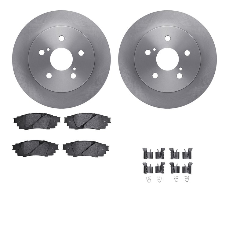 6512-75150 Brake Rotors w/5000 Advanced Brake Pads Kit with Hardware, Fits Select Lexus/Toyota/Scion, Position: Rear