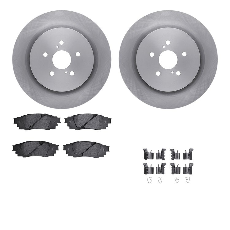 6512-75155 Brake Rotors w/5000 Advanced Brake Pads Kit with Hardware, Fits Select Lexus/Toyota/Scion, Position: Rear