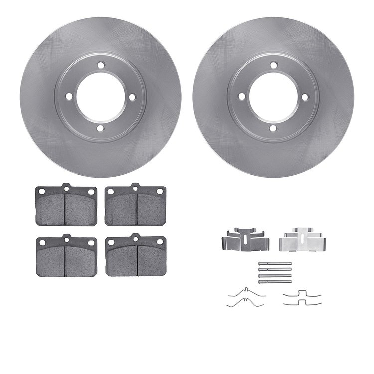6512-76099 Brake Rotors w/5000 Advanced Brake Pads Kit with Hardware, 1975-1979 Lexus/Toyota/Scion, Position: Front