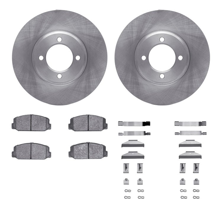 6512-76119 Brake Rotors w/5000 Advanced Brake Pads Kit with Hardware, 1970-1975 Lexus/Toyota/Scion, Position: Front