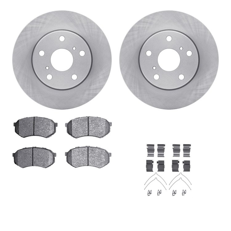 6512-76130 Brake Rotors w/5000 Advanced Brake Pads Kit with Hardware, 1989-1992 Lexus/Toyota/Scion, Position: Front