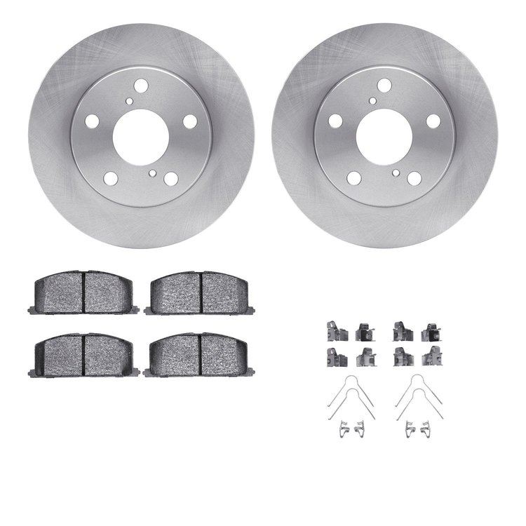 6512-76154 Brake Rotors w/5000 Advanced Brake Pads Kit with Hardware, 1991-1995 Lexus/Toyota/Scion, Position: Front