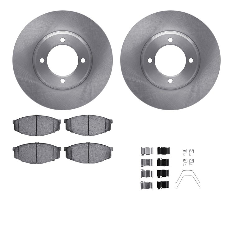 6512-76176 Brake Rotors w/5000 Advanced Brake Pads Kit with Hardware, 1981-1982 Lexus/Toyota/Scion, Position: Front