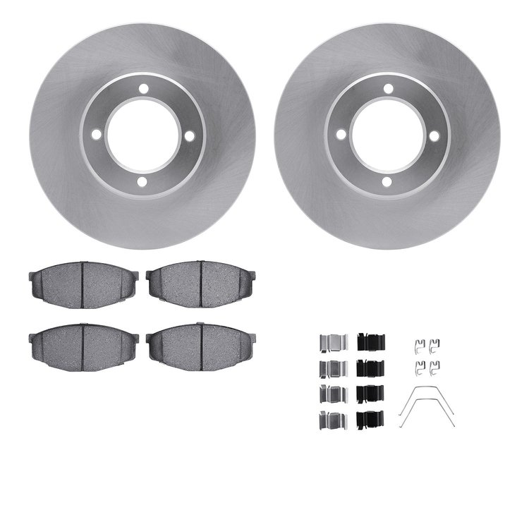 6512-76212 Brake Rotors w/5000 Advanced Brake Pads Kit with Hardware, 1984-1987 Lexus/Toyota/Scion, Position: Front