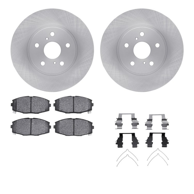 6512-76230 Brake Rotors w/5000 Advanced Brake Pads Kit with Hardware, 1986-1992 Lexus/Toyota/Scion, Position: Front