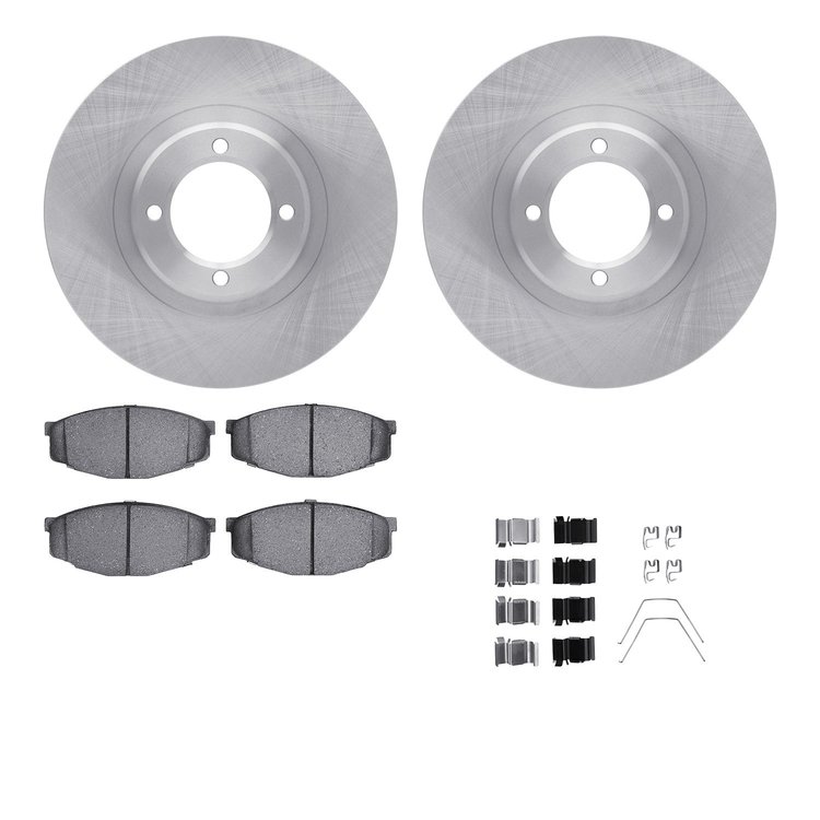 6512-76242 Brake Rotors w/5000 Advanced Brake Pads Kit with Hardware, 1985-1988 Lexus/Toyota/Scion, Position: Front