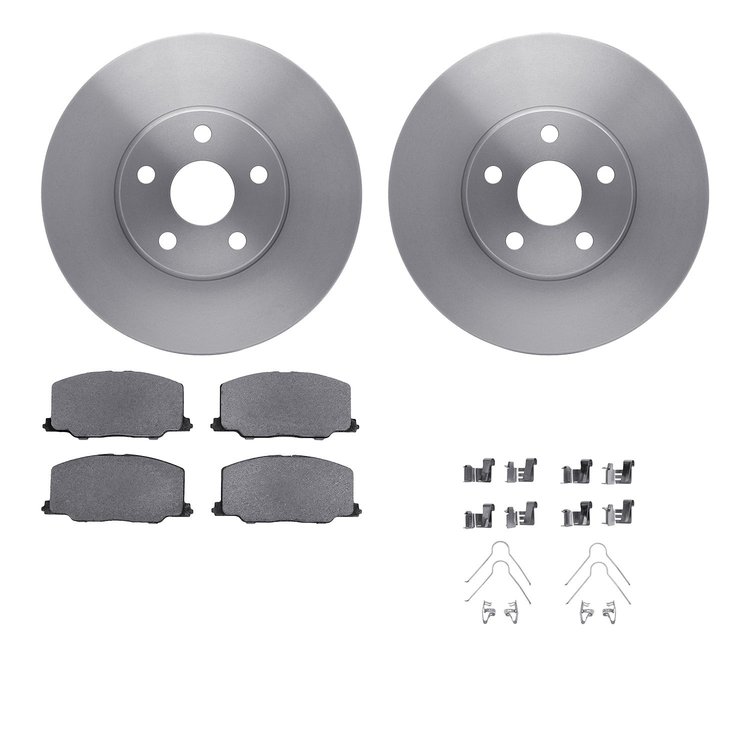 6512-76275 Brake Rotors w/5000 Advanced Brake Pads Kit with Hardware, 1987-1991 Lexus/Toyota/Scion, Position: Front