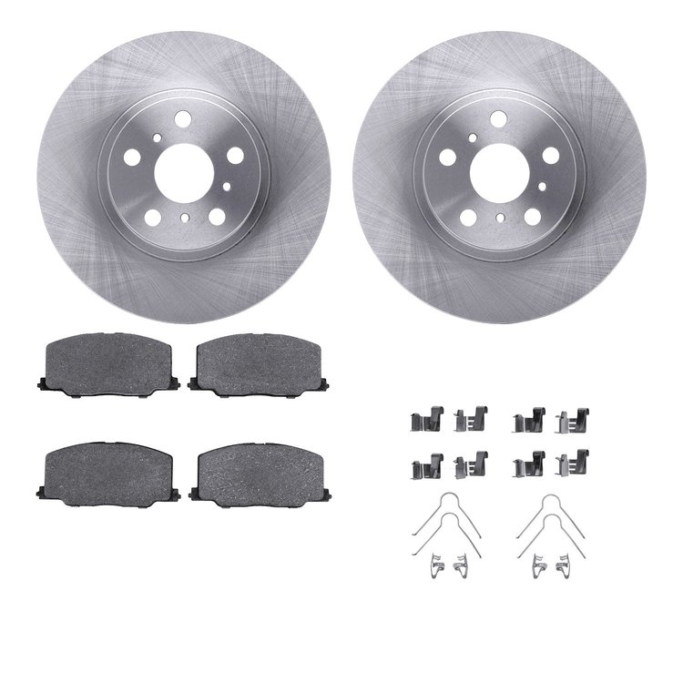 6512-76284 Brake Rotors w/5000 Advanced Brake Pads Kit with Hardware, 1990-1993 Lexus/Toyota/Scion, Position: Front