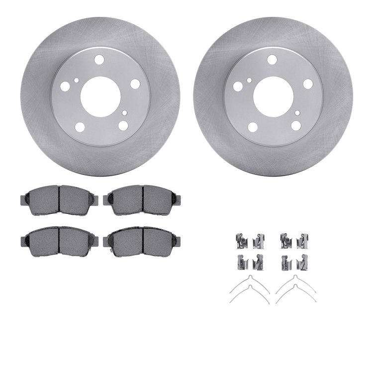 6512-76302 Brake Rotors w/5000 Advanced Brake Pads Kit with Hardware, 1992-1996 Lexus/Toyota/Scion, Position: Front