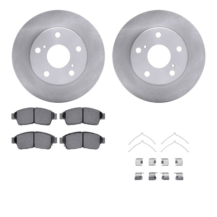 6512-76303 Brake Rotors w/5000 Advanced Brake Pads Kit with Hardware, 1997-2001 Lexus/Toyota/Scion, Position: Front