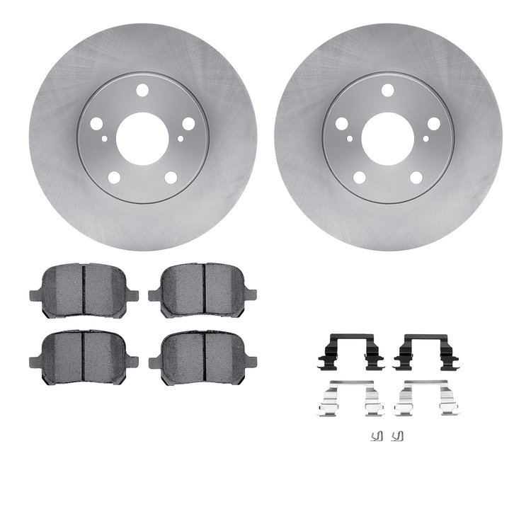 6512-76310 Brake Rotors w/5000 Advanced Brake Pads Kit with Hardware, 1997-2004 Lexus/Toyota/Scion, Position: Front
