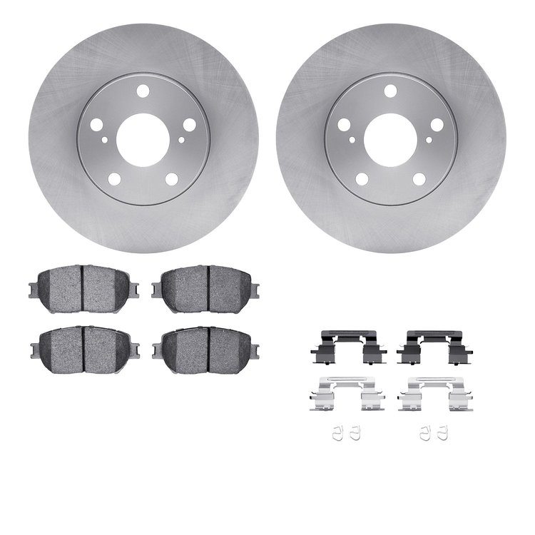 6512-76311 Brake Rotors w/5000 Advanced Brake Pads Kit with Hardware, 2002-2006 Lexus/Toyota/Scion, Position: Front