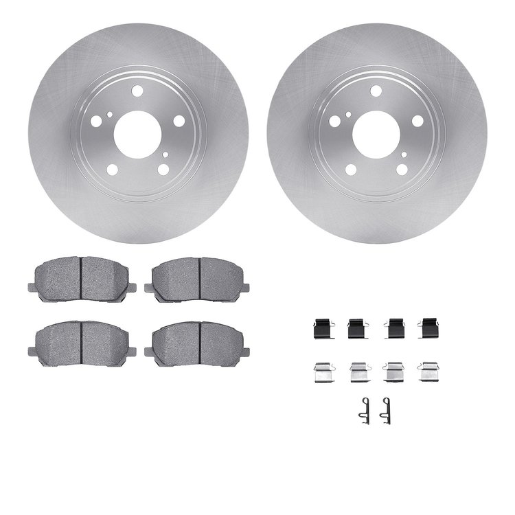 6512-76342 Brake Rotors w/5000 Advanced Brake Pads Kit with Hardware, 2001-2007 Lexus/Toyota/Scion, Position: Front