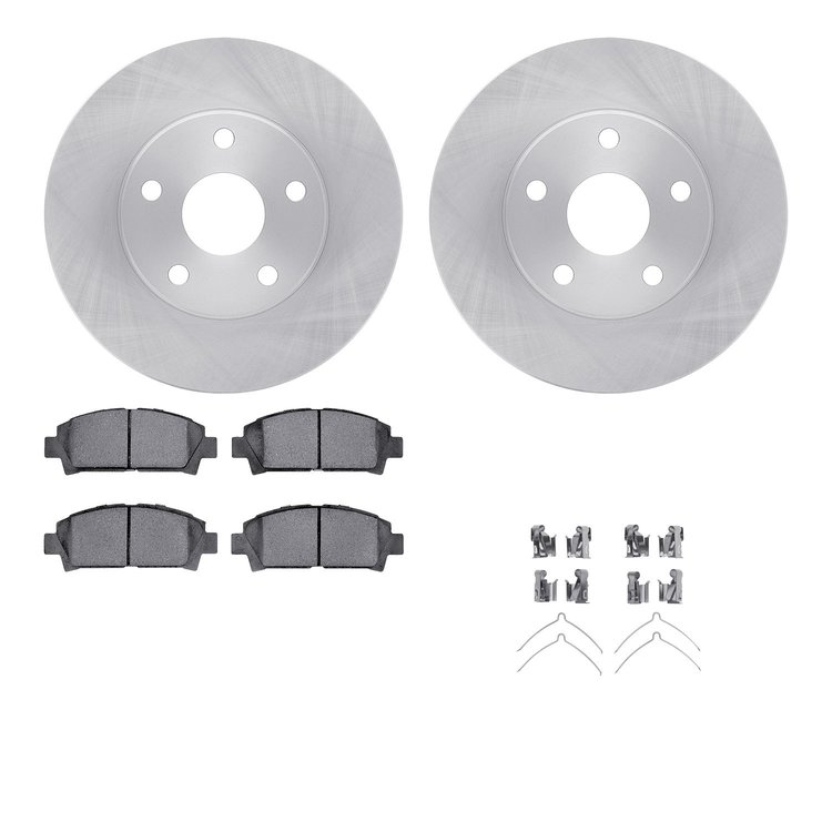 6512-76362 Brake Rotors w/5000 Advanced Brake Pads Kit with Hardware, 1992-1995 Lexus/Toyota/Scion, Position: Front