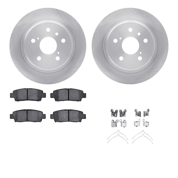 6512-76383 Brake Rotors w/5000 Advanced Brake Pads Kit with Hardware, 1995-1999 Lexus/Toyota/Scion, Position: Rear