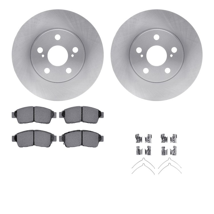 6512-76392 Brake Rotors w/5000 Advanced Brake Pads Kit with Hardware, 1994-1997 Lexus/Toyota/Scion, Position: Front