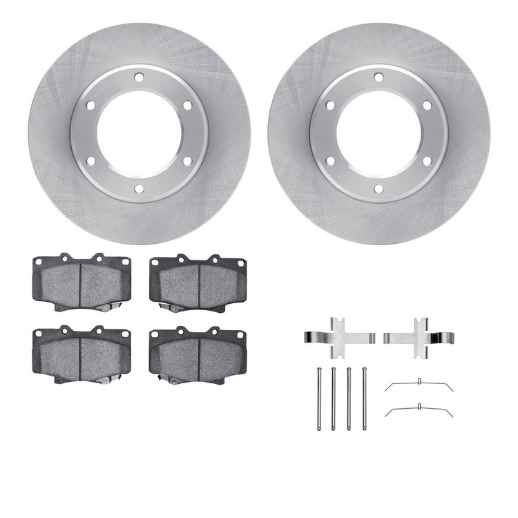 6512-76427 Brake Rotors w/5000 Advanced Brake Pads Kit with Hardware, 1990-1992 Lexus/Toyota/Scion, Position: Front