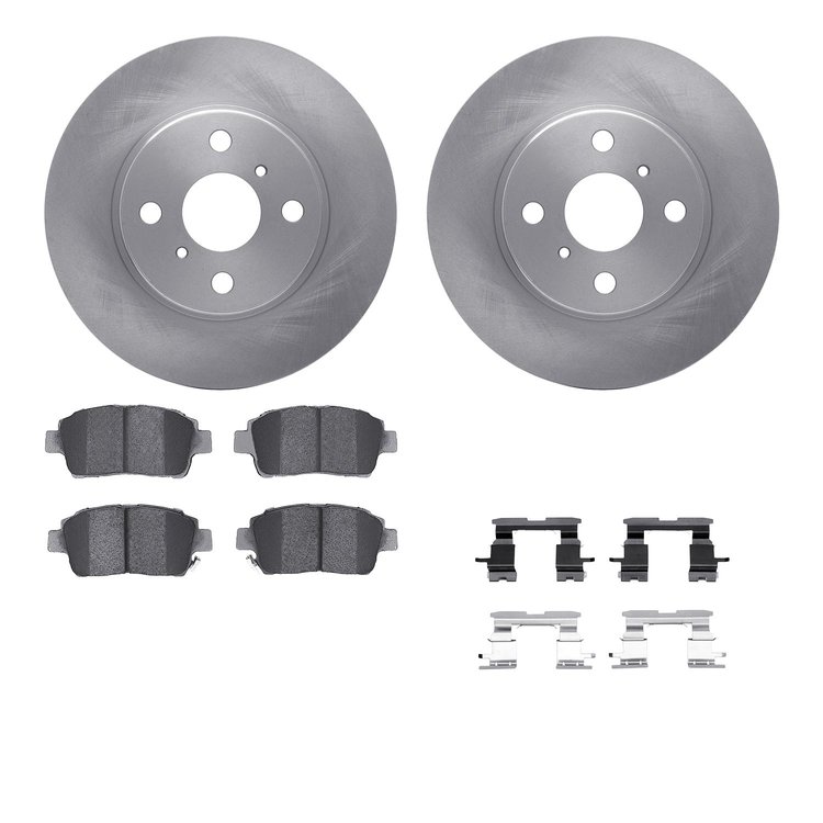 6512-76438 Brake Rotors w/5000 Advanced Brake Pads Kit with Hardware, 2001-2003 Lexus/Toyota/Scion, Position: Front