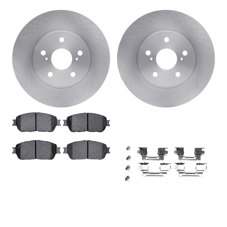 6512-76444 Brake Rotors w/5000 Advanced Brake Pads Kit with Hardware, 2004-2010 Lexus/Toyota/Scion, Position: Front