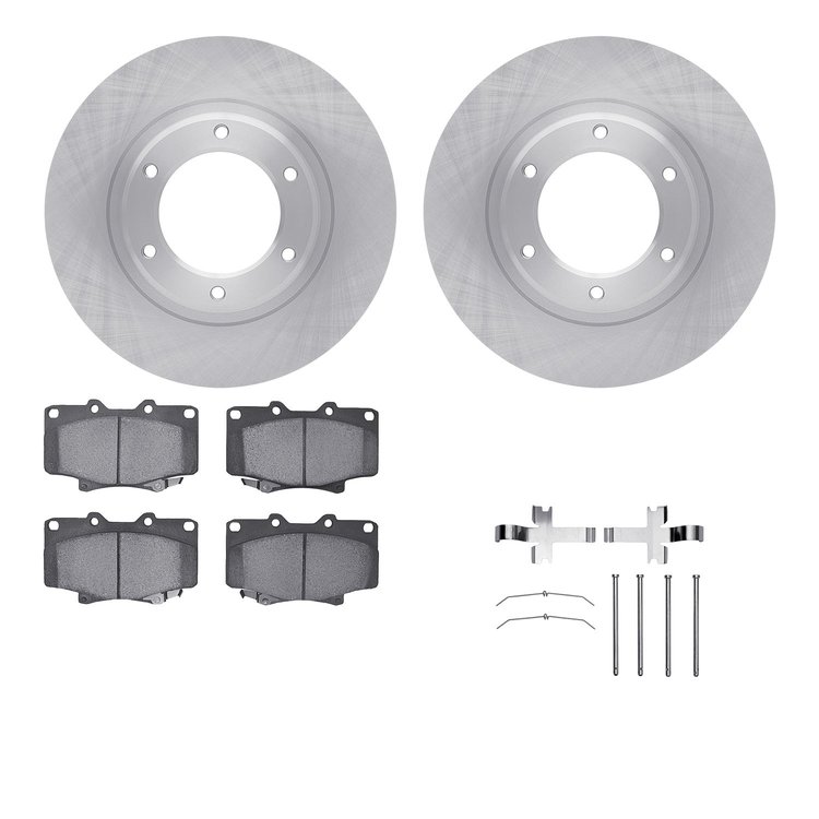 6512-76448 Brake Rotors w/5000 Advanced Brake Pads Kit with Hardware, 1993-1997 Lexus/Toyota/Scion, Position: Front