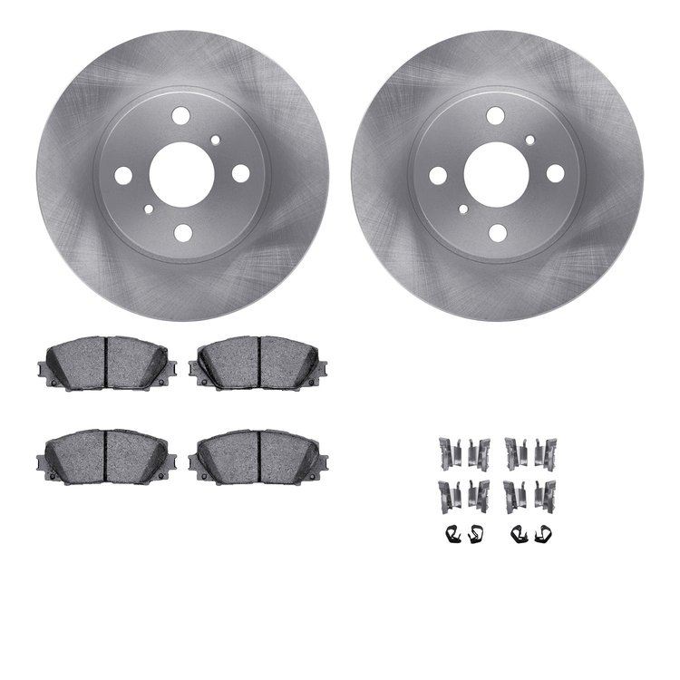 6512-76473 Brake Rotors w/5000 Advanced Brake Pads Kit with Hardware, 2006-2018 Lexus/Toyota/Scion, Position: Front
