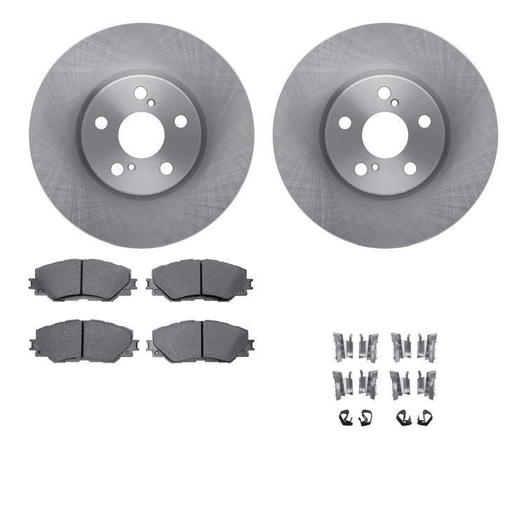 6512-76491 Brake Rotors w/5000 Advanced Brake Pads Kit with Hardware, 2008-2019 Multiple Makes/Models, Position: Front