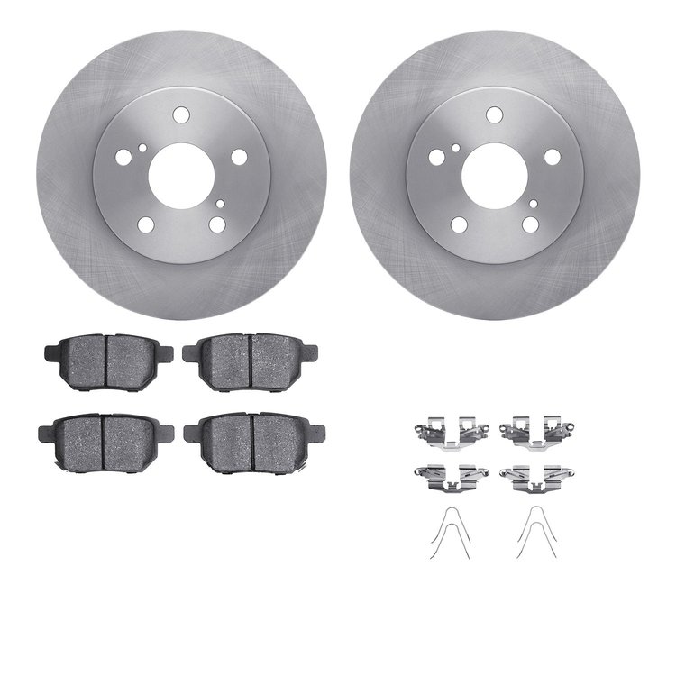 6512-76494 Brake Rotors w/5000 Advanced Brake Pads Kit with Hardware, 2008-2018 Multiple Makes/Models, Position: Rear