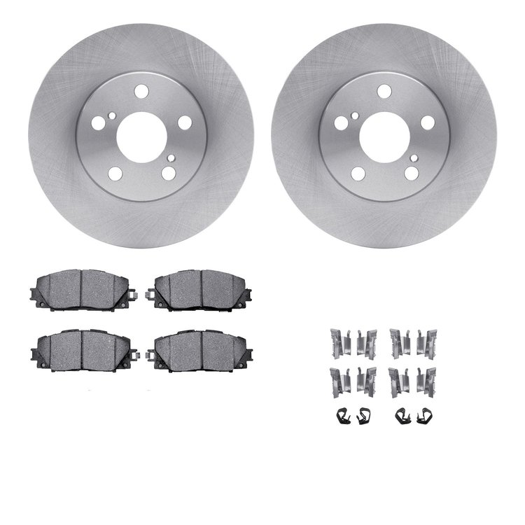 6512-76516 Brake Rotors w/5000 Advanced Brake Pads Kit with Hardware, 2010-2017 Lexus/Toyota/Scion, Position: Front