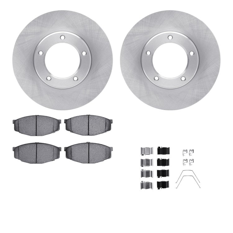 6512-76545 Brake Rotors w/5000 Advanced Brake Pads Kit with Hardware, 1984-1995 Lexus/Toyota/Scion, Position: Front