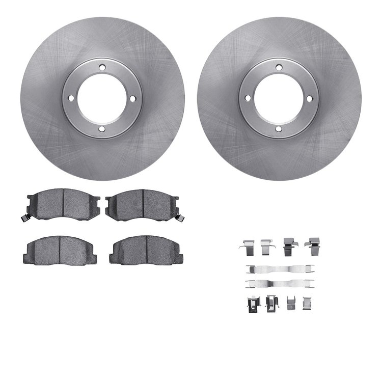 6512-76548 Brake Rotors w/5000 Advanced Brake Pads Kit with Hardware, 1984-1985 Lexus/Toyota/Scion, Position: Front