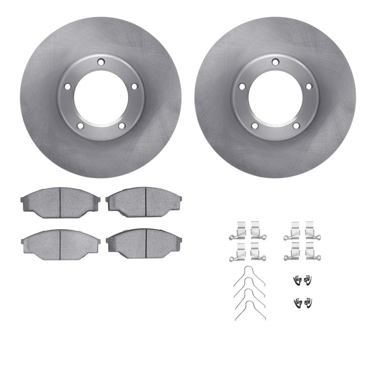 6512-76551 Brake Rotors w/5000 Advanced Brake Pads Kit with Hardware, 1985-1992 Lexus/Toyota/Scion, Position: Front