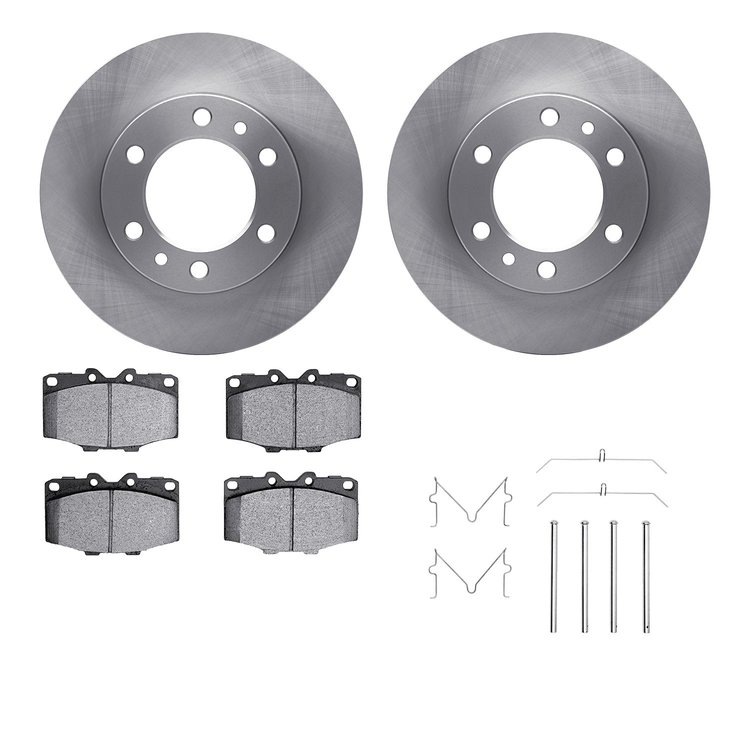 6512-76557 Brake Rotors w/5000 Advanced Brake Pads Kit with Hardware, 1981-1989 Lexus/Toyota/Scion, Position: Front