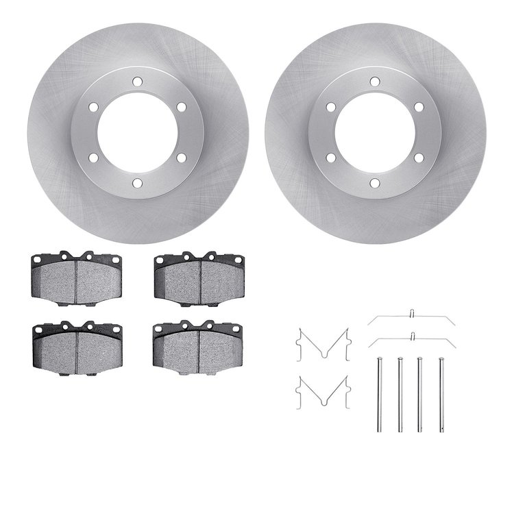 6512-76563 Brake Rotors w/5000 Advanced Brake Pads Kit with Hardware, 1986-1988 Lexus/Toyota/Scion, Position: Front