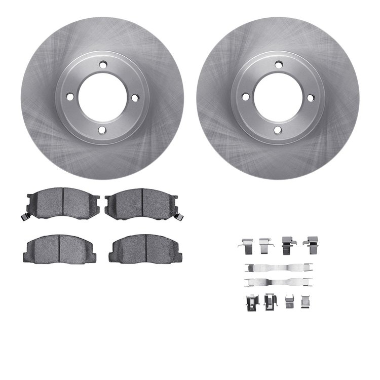 6512-76569 Brake Rotors w/5000 Advanced Brake Pads Kit with Hardware, 1986-1989 Lexus/Toyota/Scion, Position: Front
