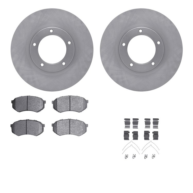 6512-76575 Brake Rotors w/5000 Advanced Brake Pads Kit with Hardware, 1989-1995 Lexus/Toyota/Scion, Position: Front