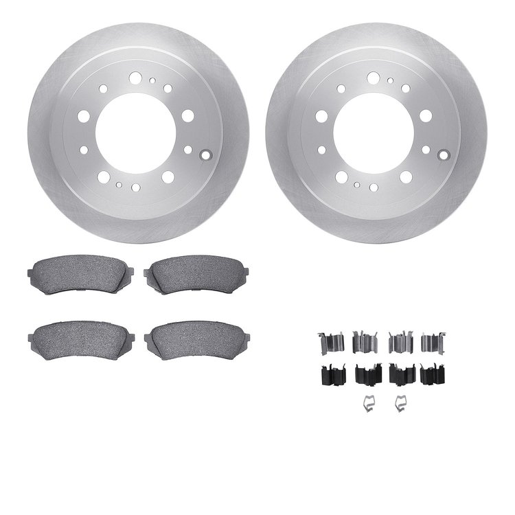 6512-76596 Brake Rotors w/5000 Advanced Brake Pads Kit with Hardware, 1998-2007 Lexus/Toyota/Scion, Position: Rear