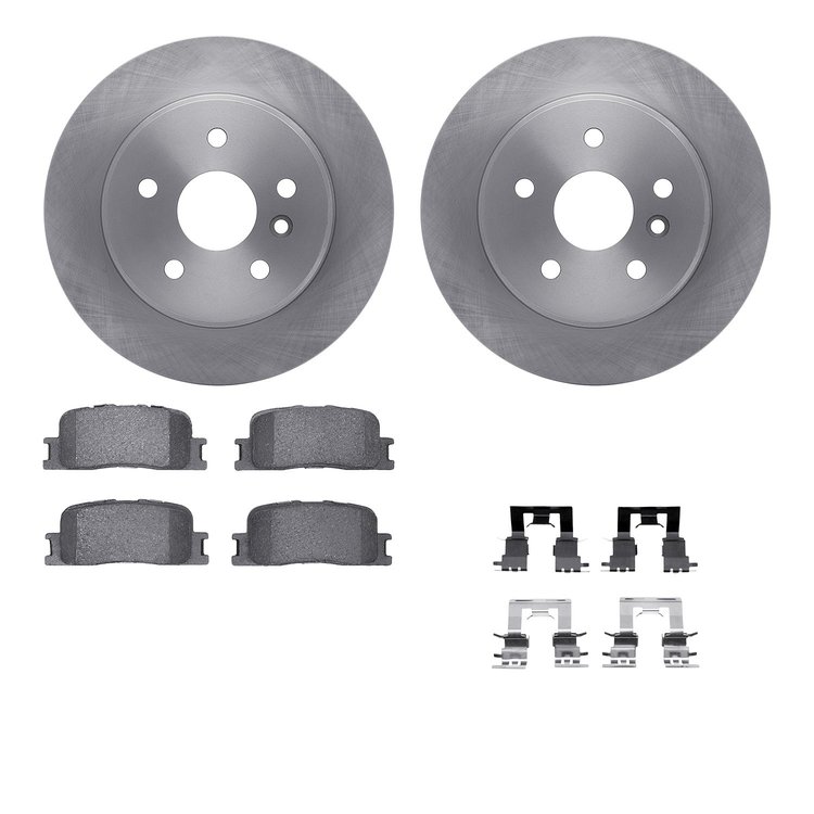 6512-76600 Brake Rotors w/5000 Advanced Brake Pads Kit with Hardware, 2001-2003 Lexus/Toyota/Scion, Position: Rear