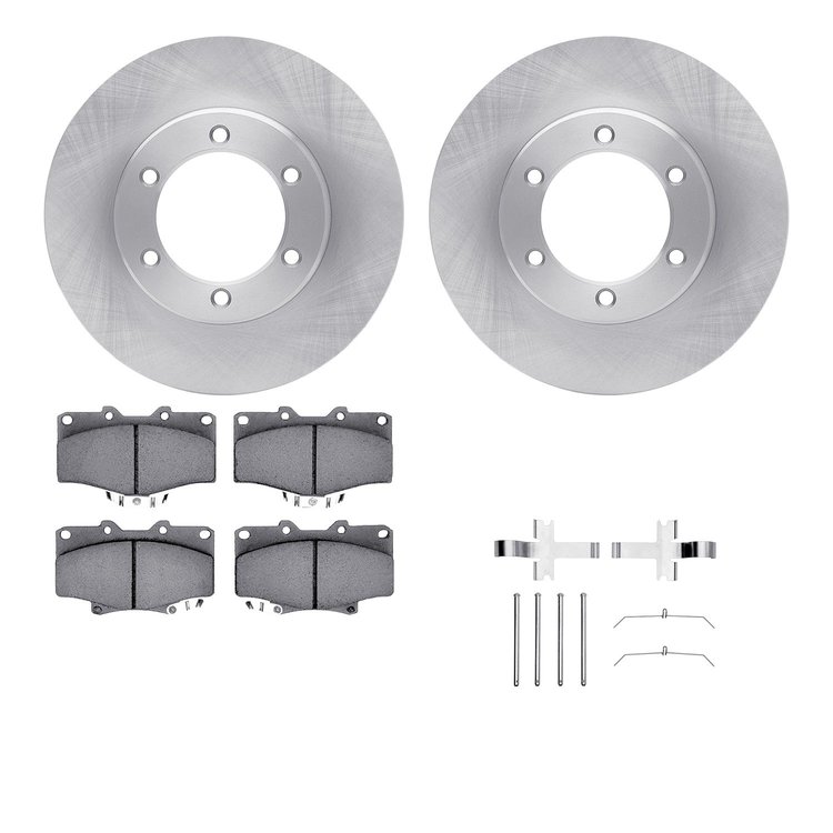 6512-76605 Brake Rotors w/5000 Advanced Brake Pads Kit with Hardware, 1991-1998 Lexus/Toyota/Scion, Position: Front