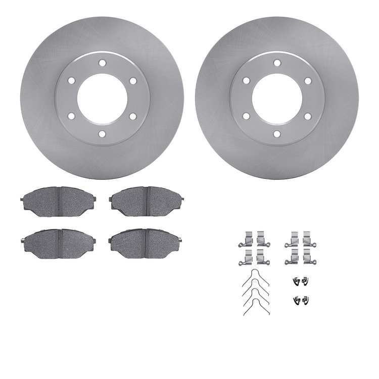 6512-76614 Brake Rotors w/5000 Advanced Brake Pads Kit with Hardware, 1993-1998 Lexus/Toyota/Scion, Position: Front