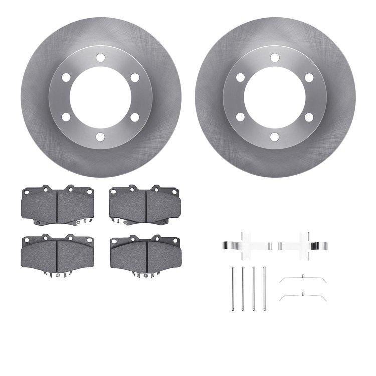 6512-76623 Brake Rotors w/5000 Advanced Brake Pads Kit with Hardware, 1995-2004 Lexus/Toyota/Scion, Position: Front