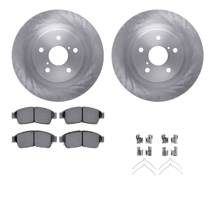 6512-76626 Brake Rotors w/5000 Advanced Brake Pads Kit with Hardware, 1996-2003 Lexus/Toyota/Scion, Position: Front