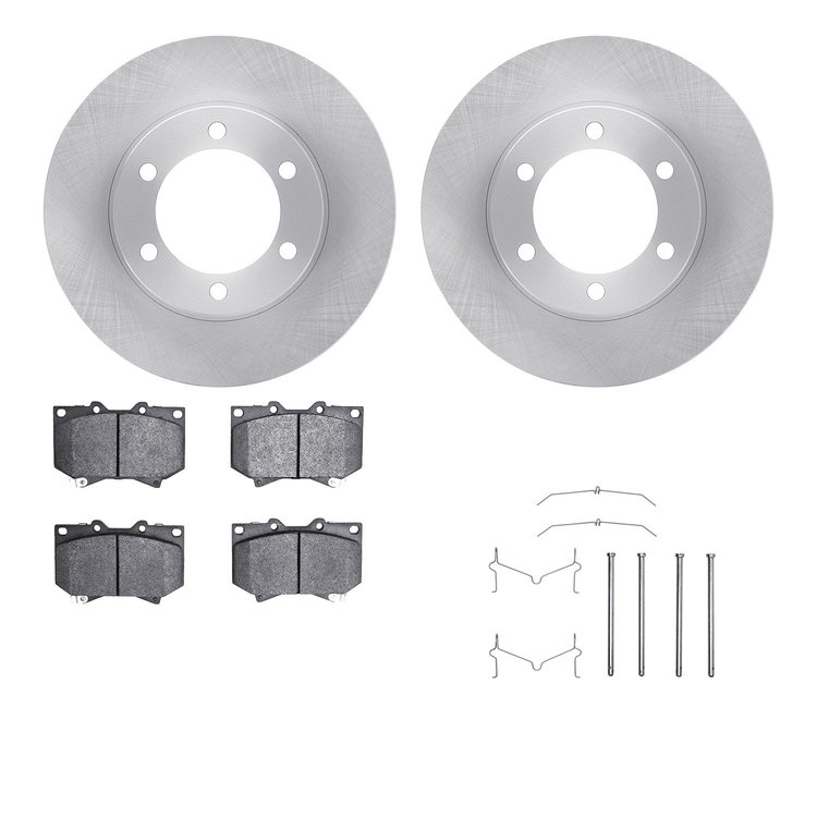 6512-76632 Brake Rotors w/5000 Advanced Brake Pads Kit with Hardware, 2000-2002 Lexus/Toyota/Scion, Position: Front