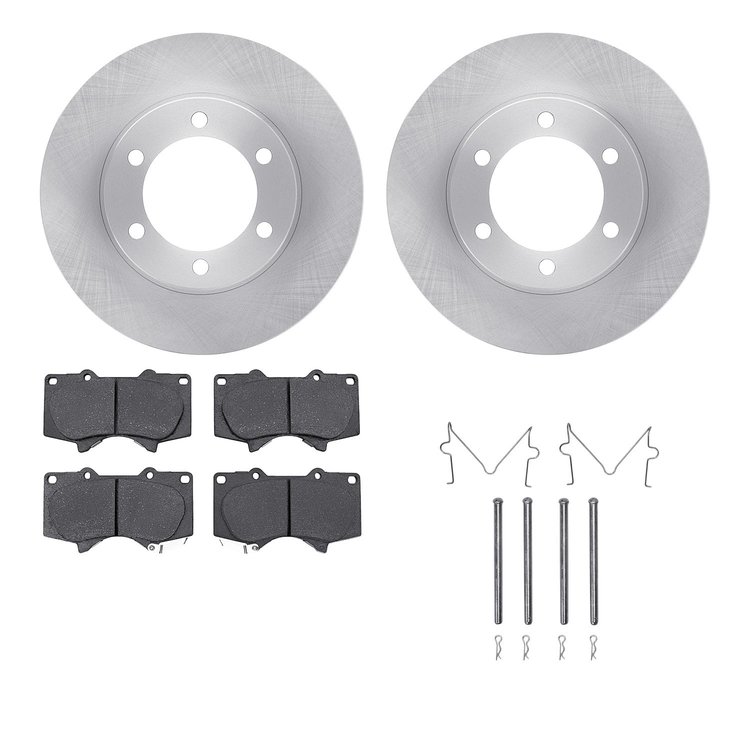 6512-76633 Brake Rotors w/5000 Advanced Brake Pads Kit with Hardware, 2000-2007 Lexus/Toyota/Scion, Position: Front