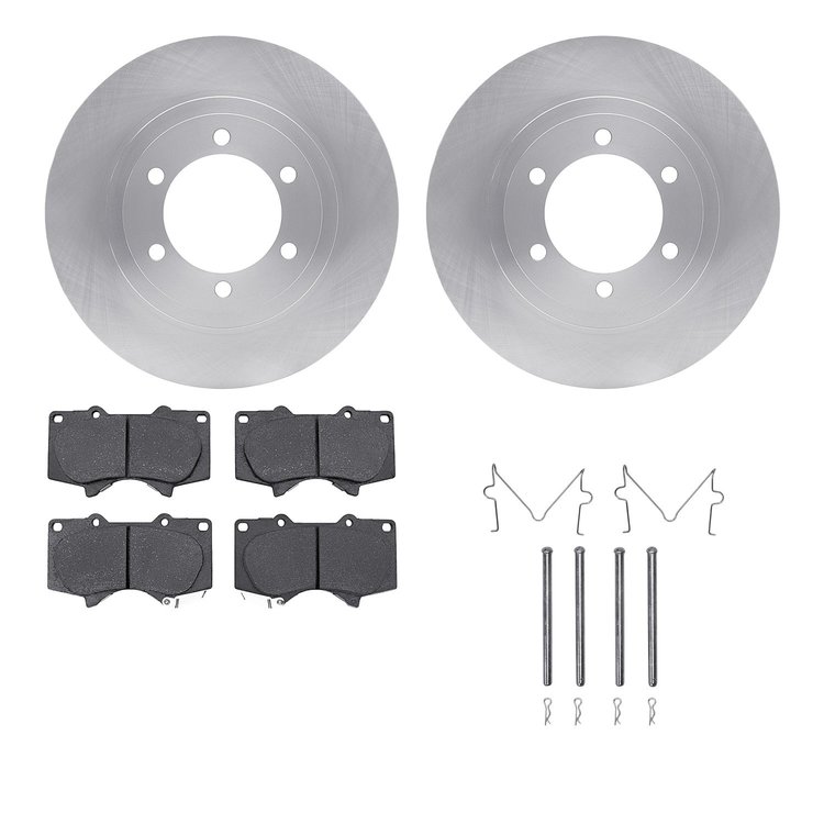 6512-76641 Brake Rotors w/5000 Advanced Brake Pads Kit with Hardware, 2003-2009 Lexus/Toyota/Scion, Position: Front