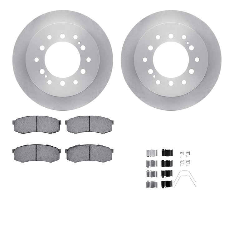 6512-76644 Brake Rotors w/5000 Advanced Brake Pads Kit with Hardware, 2001-2009 Lexus/Toyota/Scion, Position: Rear