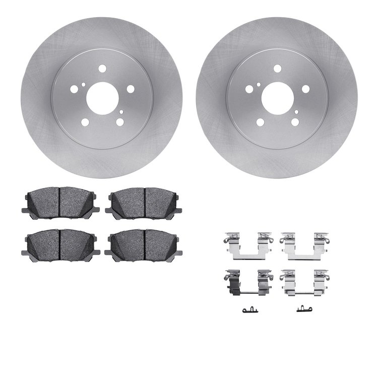 6512-76650 Brake Rotors w/5000 Advanced Brake Pads Kit with Hardware, 2004-2009 Lexus/Toyota/Scion, Position: Front