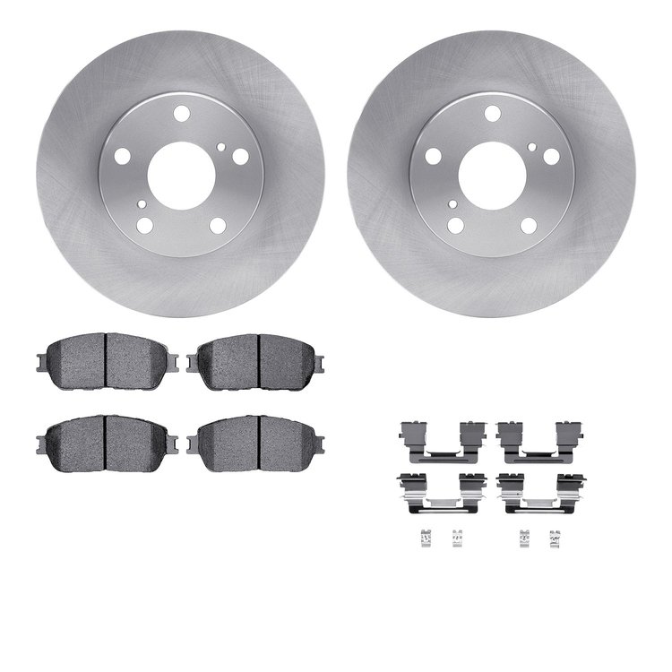 6512-76662 Brake Rotors w/5000 Advanced Brake Pads Kit with Hardware, 2005-2015 Lexus/Toyota/Scion, Position: Front