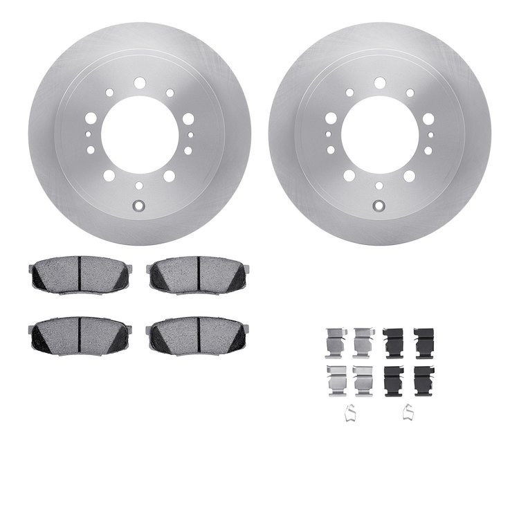6512-76674 Brake Rotors w/5000 Advanced Brake Pads Kit with Hardware, Fits Select Lexus/Toyota/Scion, Position: Rear